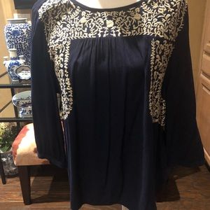 Skies are Blue Navy embroidered top in PM